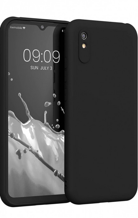Huse silicon antisoc cu microfibra pentru Xiaomi Redmi 9A 4G Negru