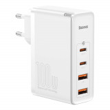 &Icirc;ncărcător rapid Baseus GaN2 Pro 100W USB / USB tip C Quick Charge 4+ Power Delivery alb (CCGAN2P-L0