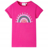 Tricou pentru copii, roz &icirc;nchis, 116 GartenMobel Dekor, vidaXL