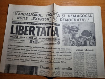 libertatea 27-28 septembrie 1991- mineriada,atacarea televiziunii,miron cosma foto