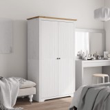 VidaXL Șifonier &quot;BODO&quot;, alb &amp; maro, 99x53,5x173 cm, lemn masiv de pin