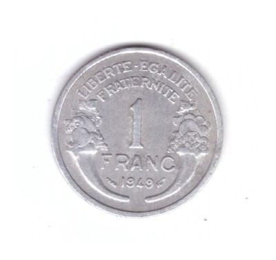 Moneda Franta 1 franc 1949, fara litera, stare buna, curata foto