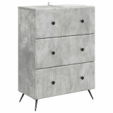 vidaXL Dulap cu sertare Gri Beton 66 x 34,5 x 90 cm Lemn prelucrat 895528