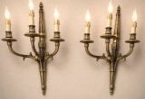 Superbă pereche de aplice dimensiuni mari din bronz masiv in stilul francez Empire