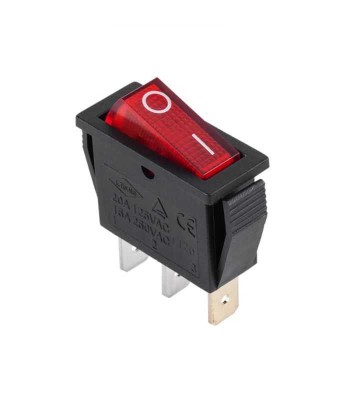 Intrerupator IRS-101 3 pini ON-OFF cu retinere 16A 250VAC bec rosu foto