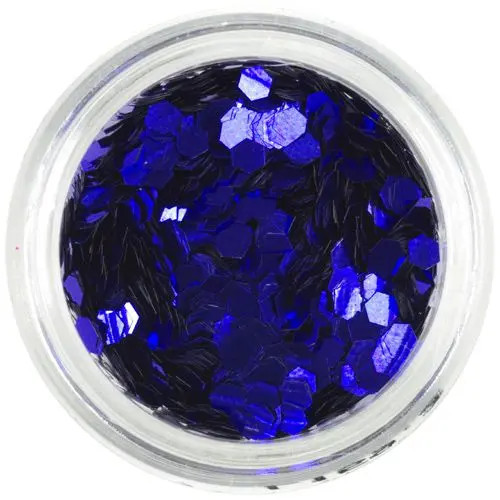 Confetti decorativ, 3mm - hexagoane albastru regal
