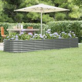 vidaXL Strat &icirc;nălțat grădină gri 296x80x36cm oțel vopsit electrostatic