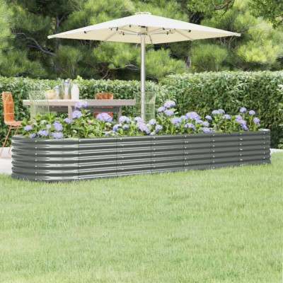 Gossi strat inaltat gradina gri 296x80x36cm otel vopsit electrostatic foto