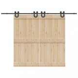 VidaXL Set feronerie pentru uși glisante, negru, 400 cm, oțel