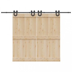 vidaXL Set feronerie pentru uși glisante, negru, 400 cm, oțel 3295790