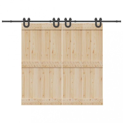 vidaXL Set feronerie pentru uși glisante, negru, 400 cm, oțel foto