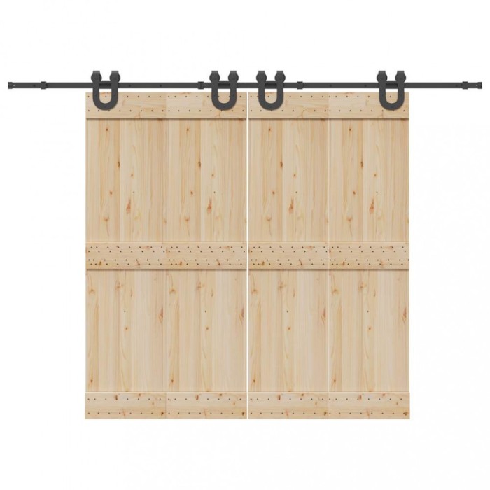 vidaXL Set feronerie pentru uși glisante, negru, 400 cm, oțel