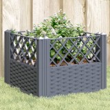 Jardiniera Gradina Gossi Gri 43.5x43.5x43.5 cm PP Ratan Durabila Ghiveci Exterior Modular Legume Flori Ierburi