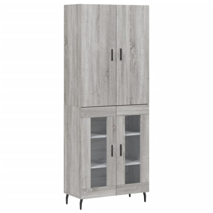 Dulap inalt, gri sonoma, 69,5x34x180 cm, lemn compozit