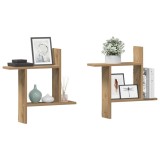 VidaXL Rafturi perete 2buc. stejar artizanal 50x12x50cm lemn prelucrat