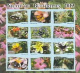 Niuafo&#039;ou 2013- Fauna , Insecte , Fluturi , bloc 12 valori , dantelate , MNH , Mi. 5527-538 Kb , cota 55, Nestampilat