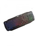 Tastatură gaming cu fir TED, iluminare Rainbow LED, cablu 1.5 m, design ergonomic, neagră