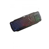 Tastatură gaming cu fir TED, iluminare Rainbow LED, cablu 1.5 m, design ergonomic, neagră