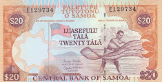 Bancnota Samoa 20 Tala (2005) - P35b UNC ( 2 semnaturi ) foto