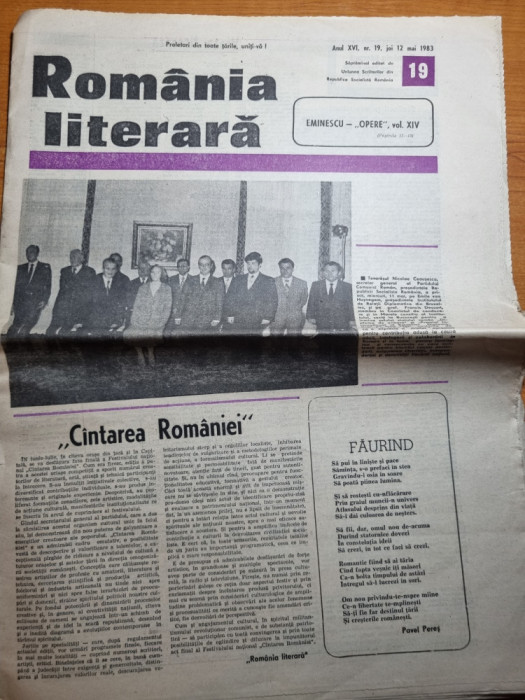romania literara 12 mai 1983-art. mihai eminescu,teatrul bulandra,van gogh