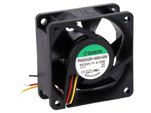 Ventilator axial DC 24V 60x60x25mm 61,16m3/h 44dBA cu bilă