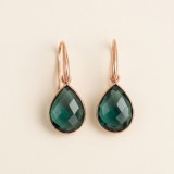 Cumpara ieftin Cercei Special Plus Roua Cuart Albastru Safir Argint 925 Aur Roz Handmade 2.6cm Made in Italy