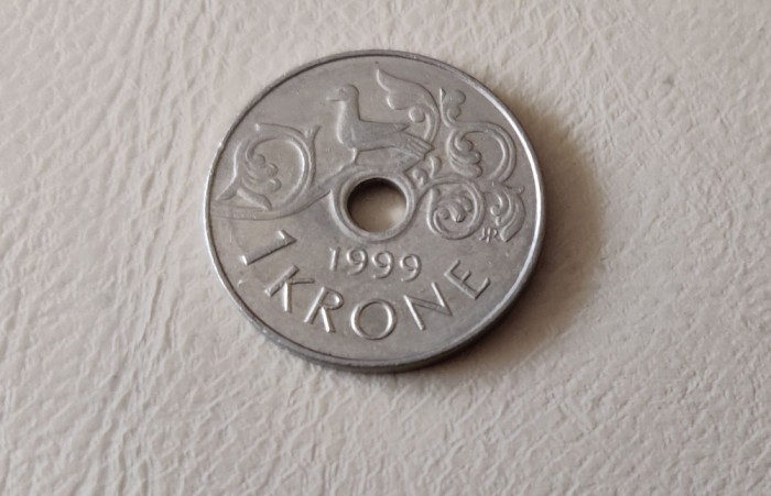 Norvegia - 1 krone / coroană (1999) - monedă s392