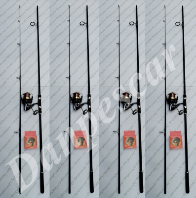 SET 4 Lansete 3,6m din 2 bucati + 4 Mulinete WIND BLADE GB8000+ 4 ROLE 300M FIR foto