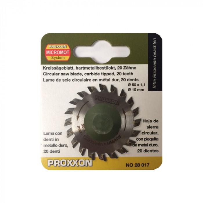 Disc debitor cu dinti din tungsten, Proxxon 28017, 50mm, 20 dinti