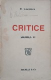 Critice, vol. 3 - E. Lovinescu