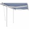 vidaXL Copertină retractabilă manual cu LED, albastru&amp;alb, 3x2,5 m