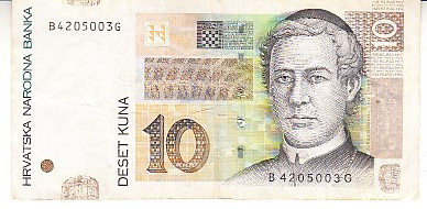 M1 - Bancnota foarte veche - Croatia - 10 kuna - 2012 foto