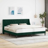 vidaXL Cadru de pat cu headboard Verde &icirc;nchis 200 x 200 cm Catifea 42027450