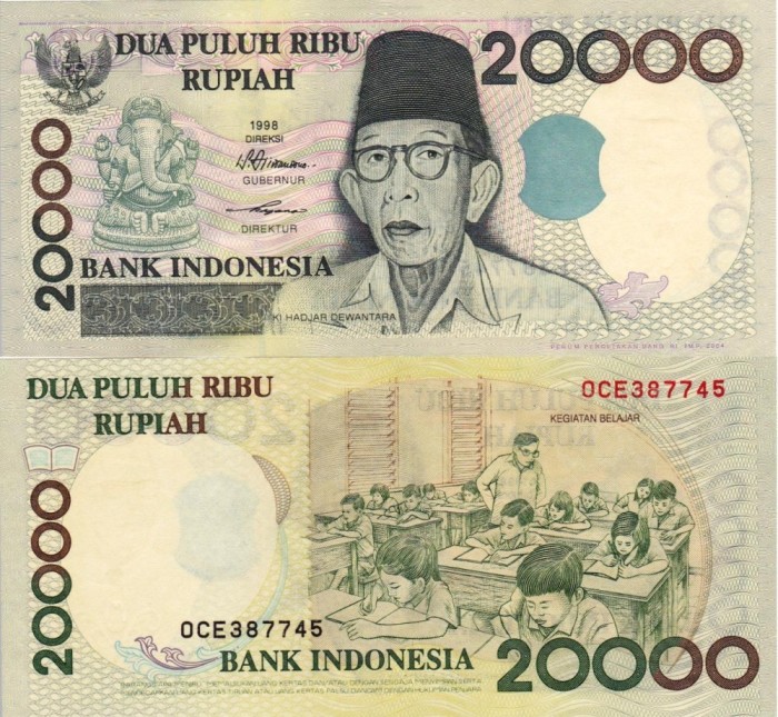 INDONEZIA 20.000 rupiah 1998 UNC!!!
