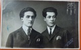 Fotografie tip carte postala, necirculata, doi tineri, Jassi / Iasi, Nestor Heck