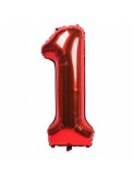 Balon Folie Cifra 1 Rosu - 100 cm