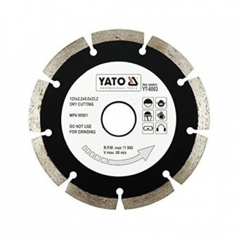 Disc diamantat segmentat Yato YT-6003, diametru 125mm, beton, granit foto