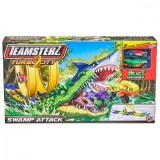 Set de joca pista cu 2 masini, Teamsterz, Turbo City, Swamp Attack