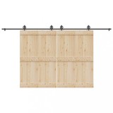 VidaXL Set feronerie pentru uși glisante, negru, 400 cm, oțel