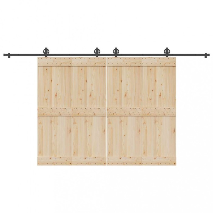 vidaXL Set feronerie pentru uși glisante, negru, 400 cm, oțel