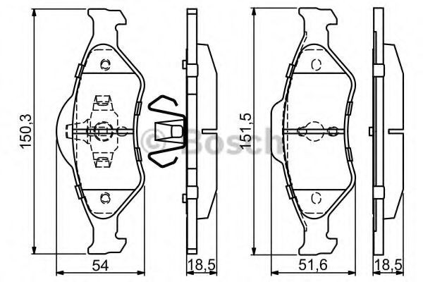 Set placute frana,frana disc FORD FIESTA IV (JA, JB) (1995 - 2002) BOSCH 0 986 424 645