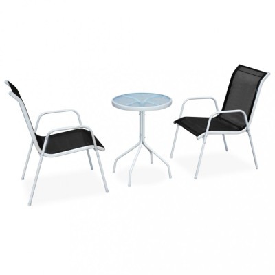Gossi set mobilier bistro, 3 piese, negru, otel foto
