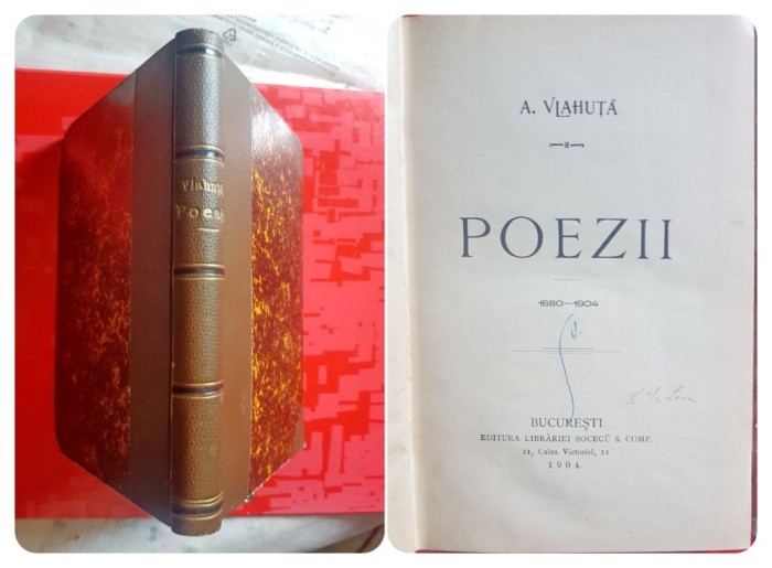 G496-I- Editie veche A. Vlahuta-Prima Editie-Poezii 1880-1904-Socec- Bucuresti. Stare foarte buna, ca noua.