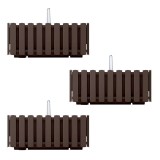 Set 3 jardiniere decorative cu suport metalic, sistem irigare,​​​​​​​ maro, 38x18x16.2 cm, Boardee Fencycase W