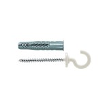 Diblu universal din nylon, cu surub cu carlig ochi deschis, Fischer UX, 8 x 50 mm, 2 bucati