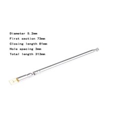 Antena telescopica 110-313mm 5 segmente + balama ANTENA-RADIO6