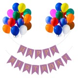 Set 20 Baloane 30cm + Banner Happy Birthday Mov 12x17cm - Decoratiuni Aniversare Copii/Adulti, Baloane Petrecere, Baloane Latex