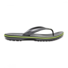 Slapi Crocs Crocband Flip Gri - Graphite/Volt Green