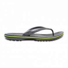 Slapi Crocs Crocband Flip Gri - Graphite/Volt Green