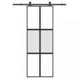 Ușă glisantă cu set de feronerie sticlă temperată și aluminiu
